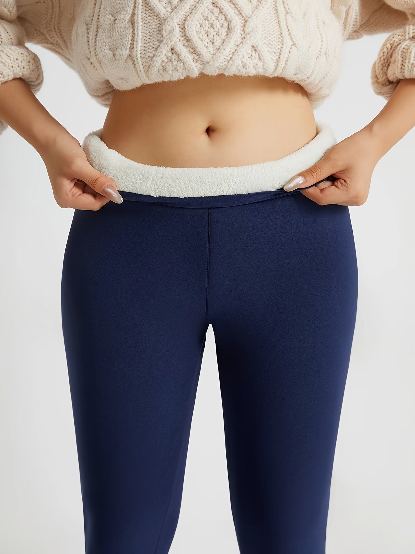 Women's High-Waisted Thermal Leggings: Stretchy, Comfortable, and Warm for Winter Sports, Yoga, and Running