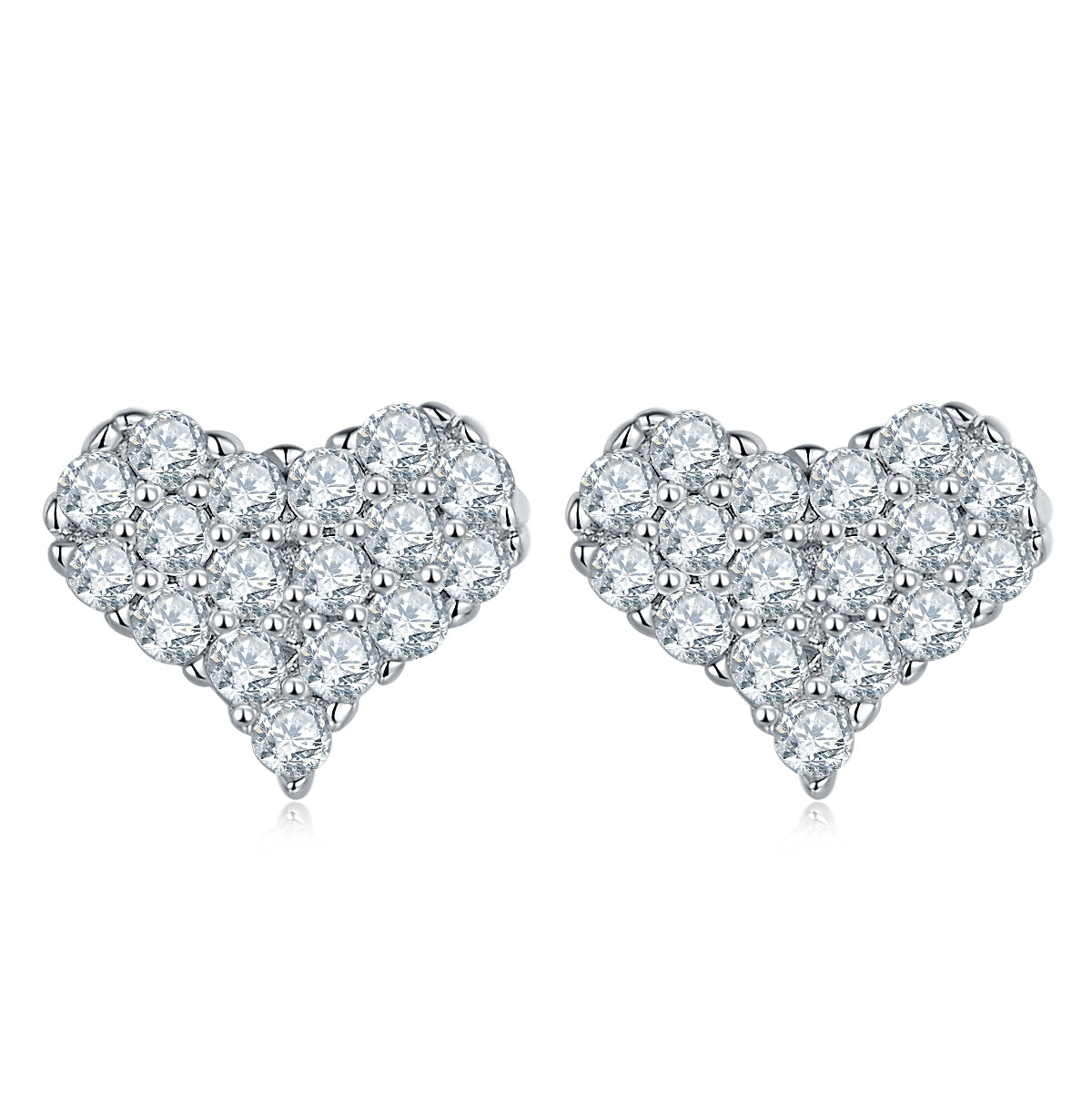 Luxury Silver Stud Earrings Top-quality Moissanite , S925 Silver Plated Platinum