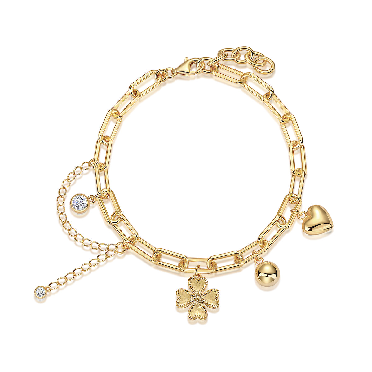 0.5-carat Luxury And Fashionable Light Luxury Trend Jewelry Silver Bracelet Set With Top-quality Moissanite, S925 Silver Electroplated With Gold