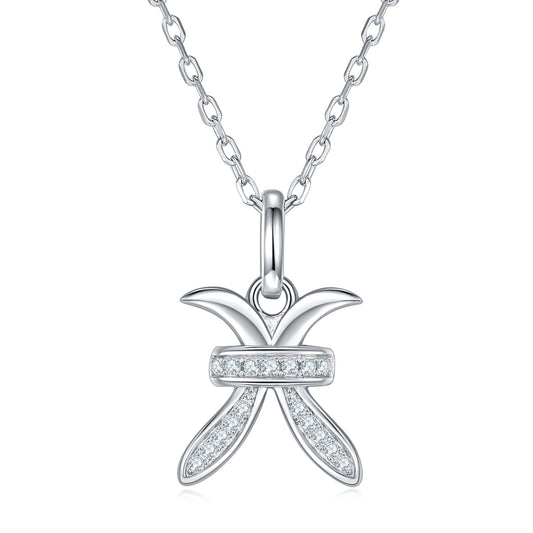 12 Zodiac Signs - Pisces, Luxury Necklace Pendant – S925 Silver-Plated Platinum Set With Top-quality Moissanite D Color VVS1