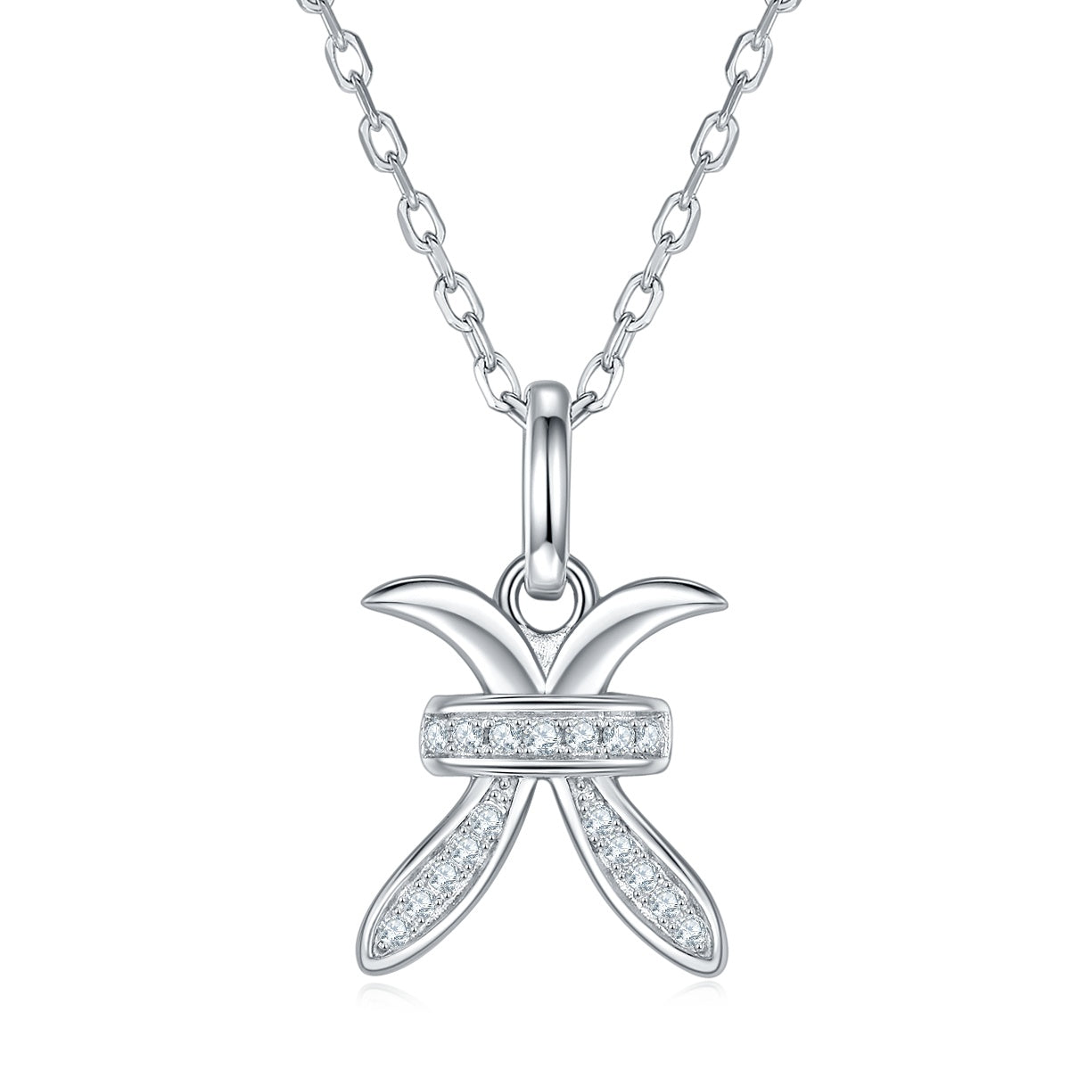 12 Zodiac Signs - Pisces, Luxury Necklace Pendant – S925 Silver-Plated Platinum Set With Top-quality Moissanite D Color VVS1