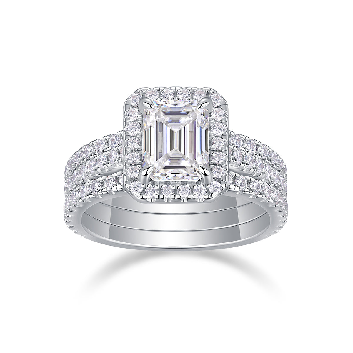 Luxury Platinum-plated S925 Silver Ring, Set With Top-quality Moissanite D Color VVS1