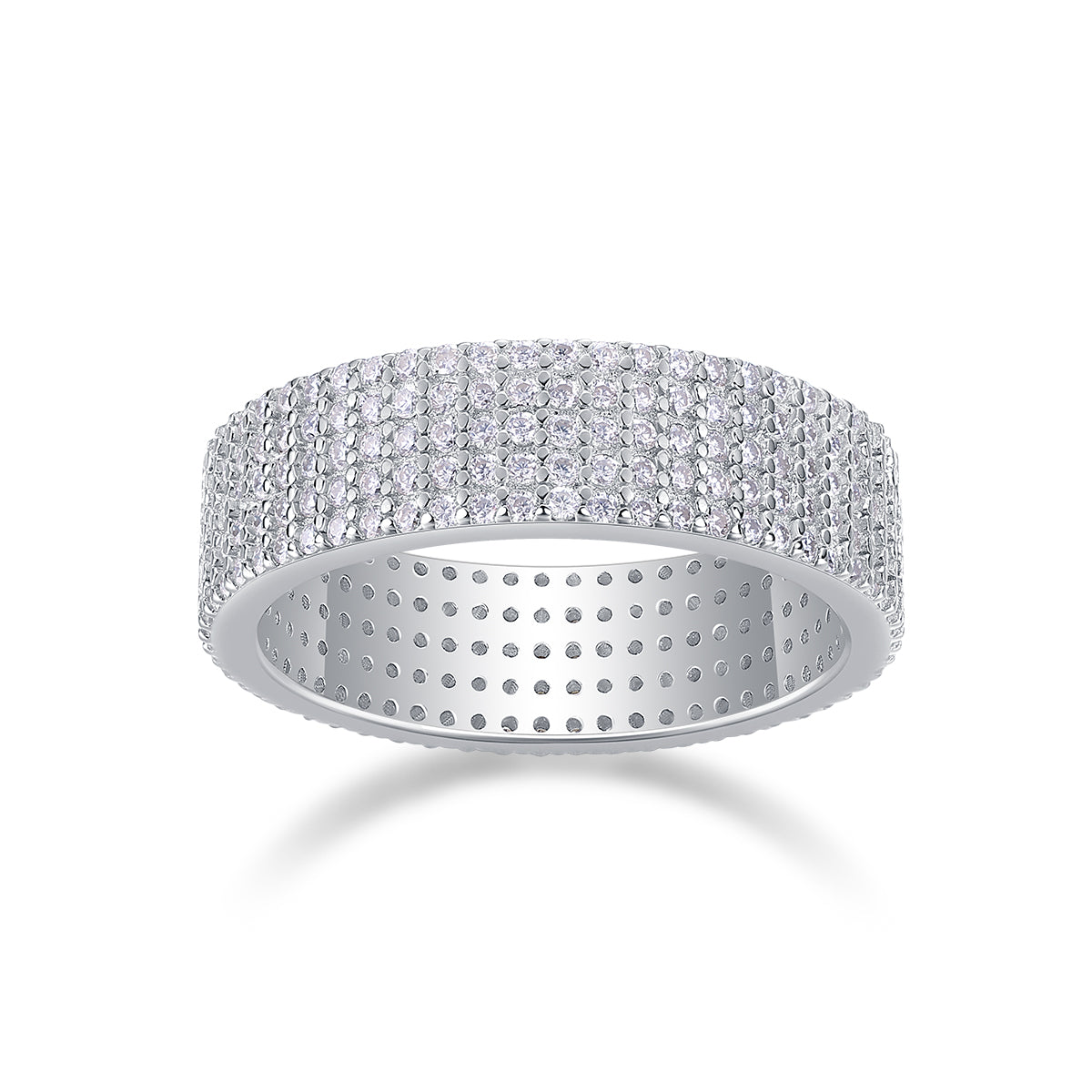 Luxury Silver Ring Set With Top-quality Moissanite , S925 Silver Plated With Platinum