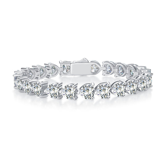 Love Daily -Luxury Silver Bracelet Set With Top-quality 1 Carat Moissanite D Color VVS1 , S925 Silver-plated Platinum