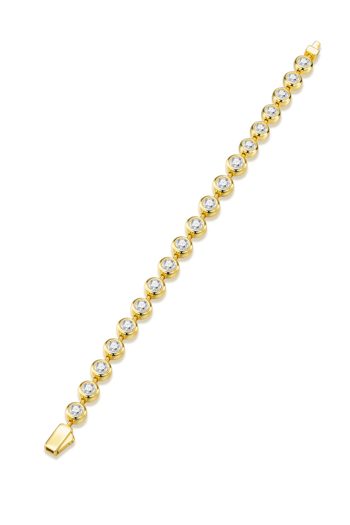 0.5 Carat Luxur Bracelet Set With Top Moissanite D Color VVS, S925 Silver Plated Gold Material.