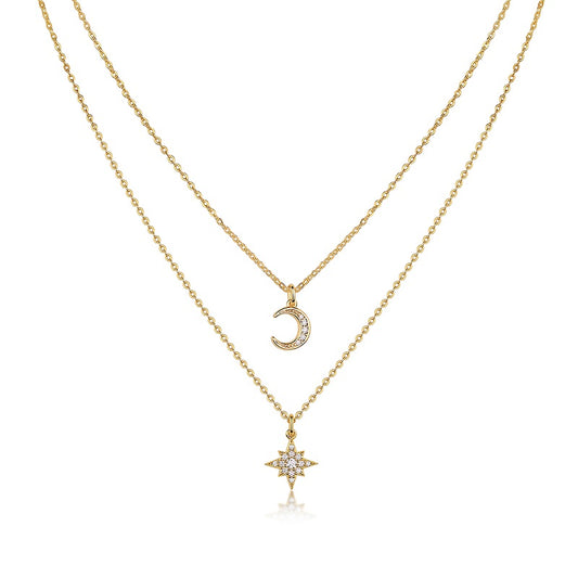 Luxury Silver Necklace Set With Top-quality Moissanite,S925 Silver Electroplated With Gold.
