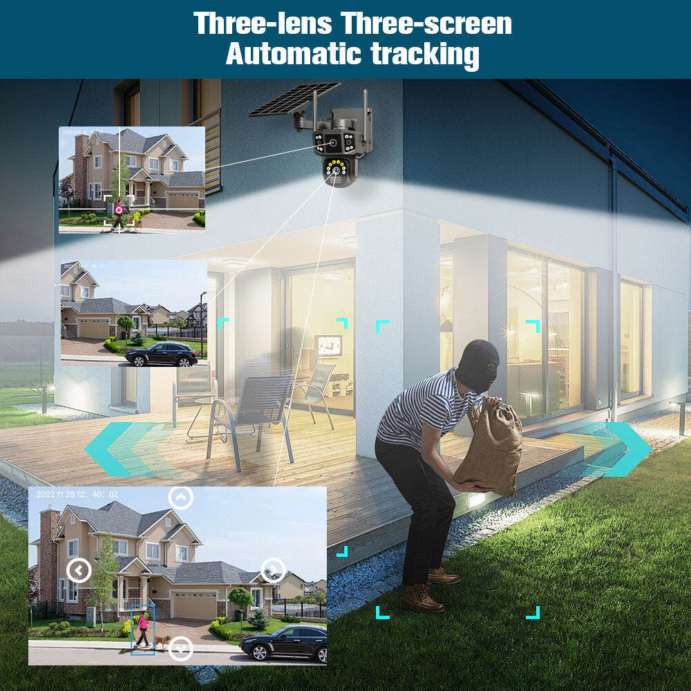Outdoor Solar Security Camera Wifi Solar Battery CCTV Surveillance Wireless