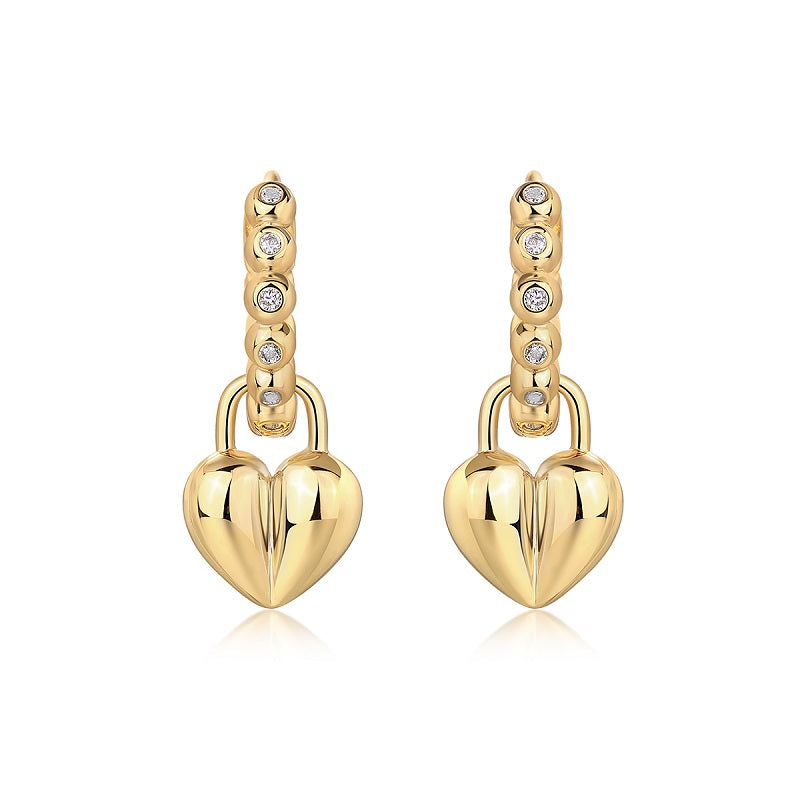 Rotating Love - Top-quality Moissanite Luxury Silver Stud Earrings S925 Silver Electroplated Gold