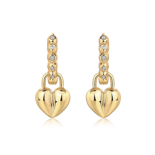 Rotating Love - Top-quality Moissanite Luxury Silver Stud Earrings S925 Silver Electroplated Gold