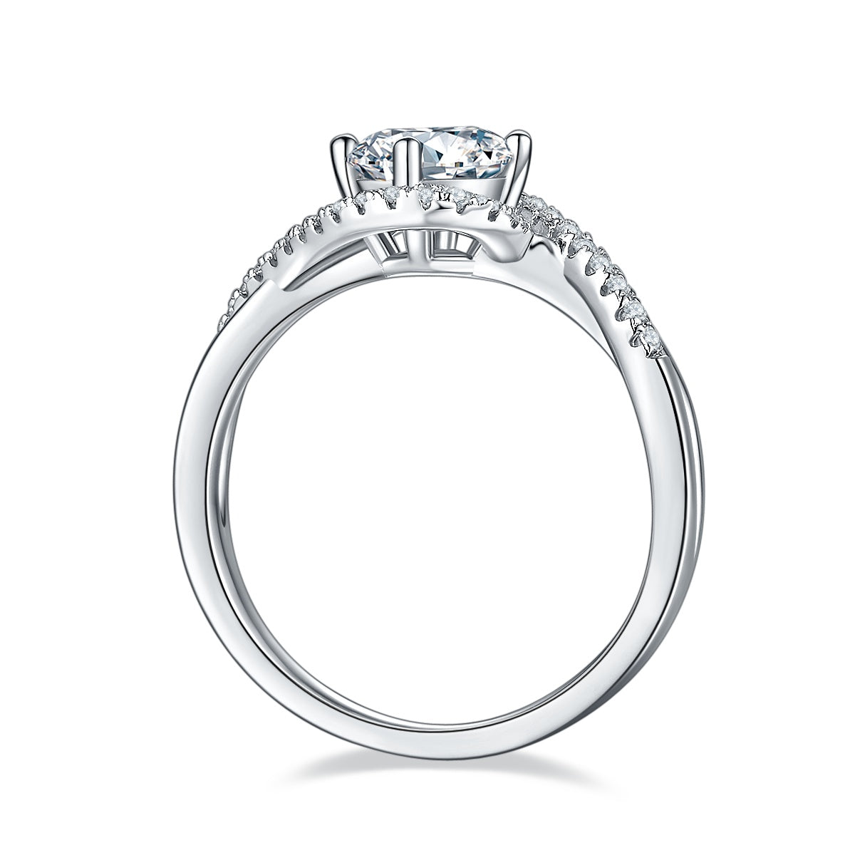 1 Carat D Color VVS1 Moissanite Silver Ring , S925 Sterling Silver Platinum Plated