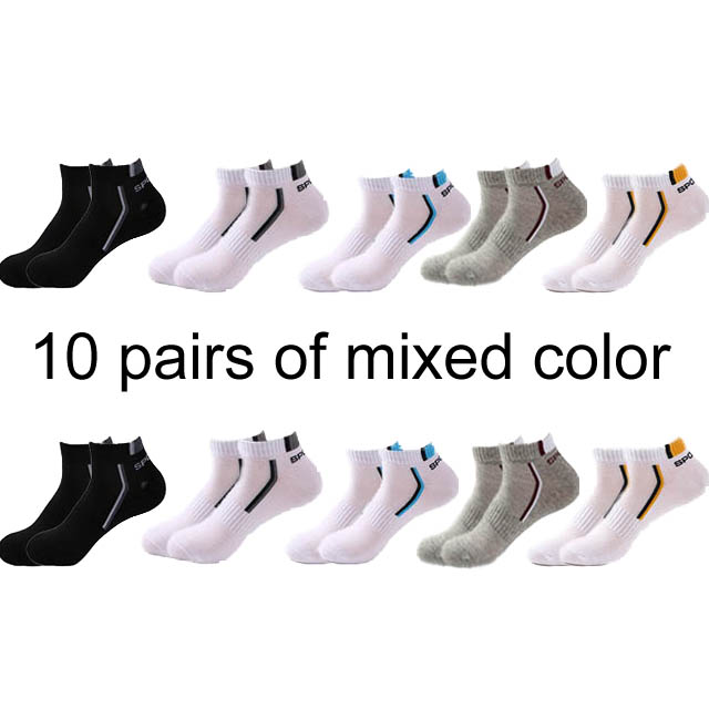 Men's Ankle Socks 5 or 10 Packs – All-Season Breathable Cotton Blend, Sports & Casual Wear