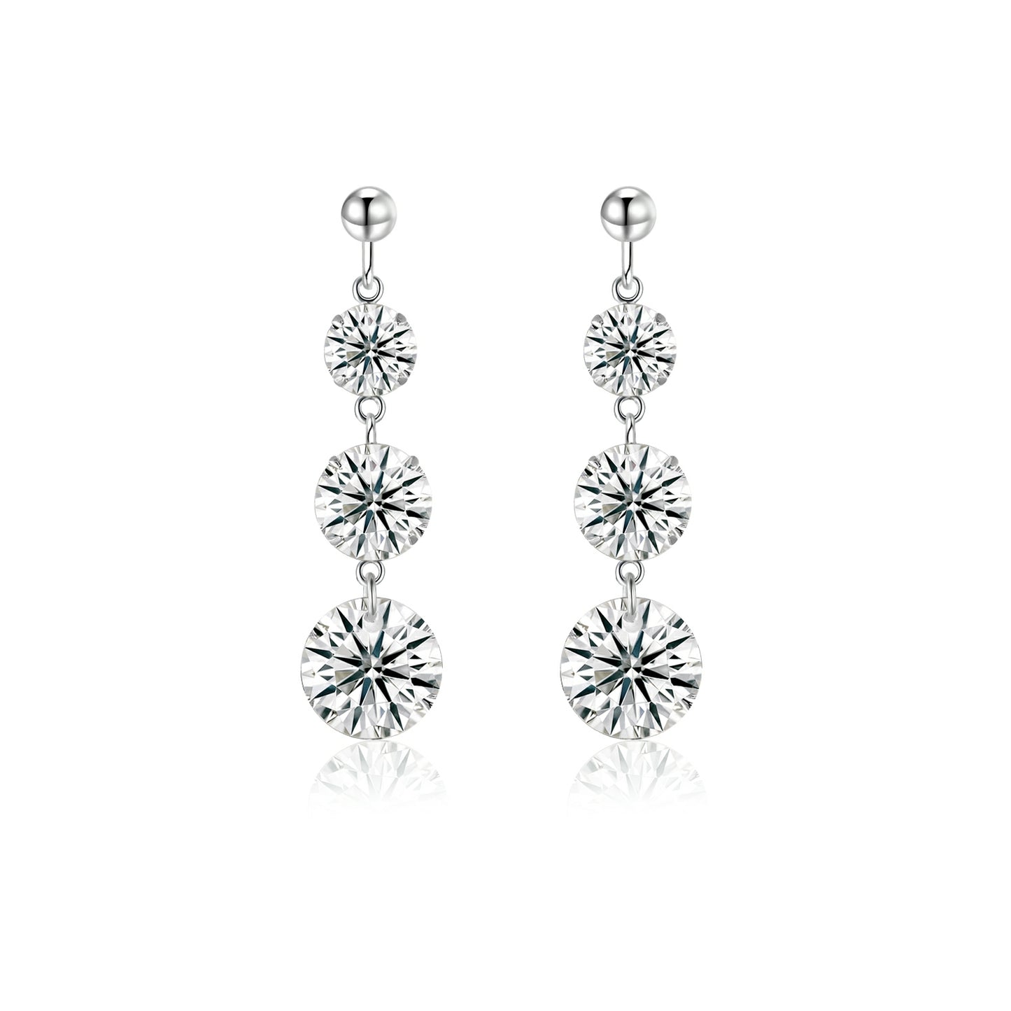 Luxury D Color VVS1 Moissanite Dangle Earrings in S925 Sterling Silver | Platinum Plated Drop Jewelry