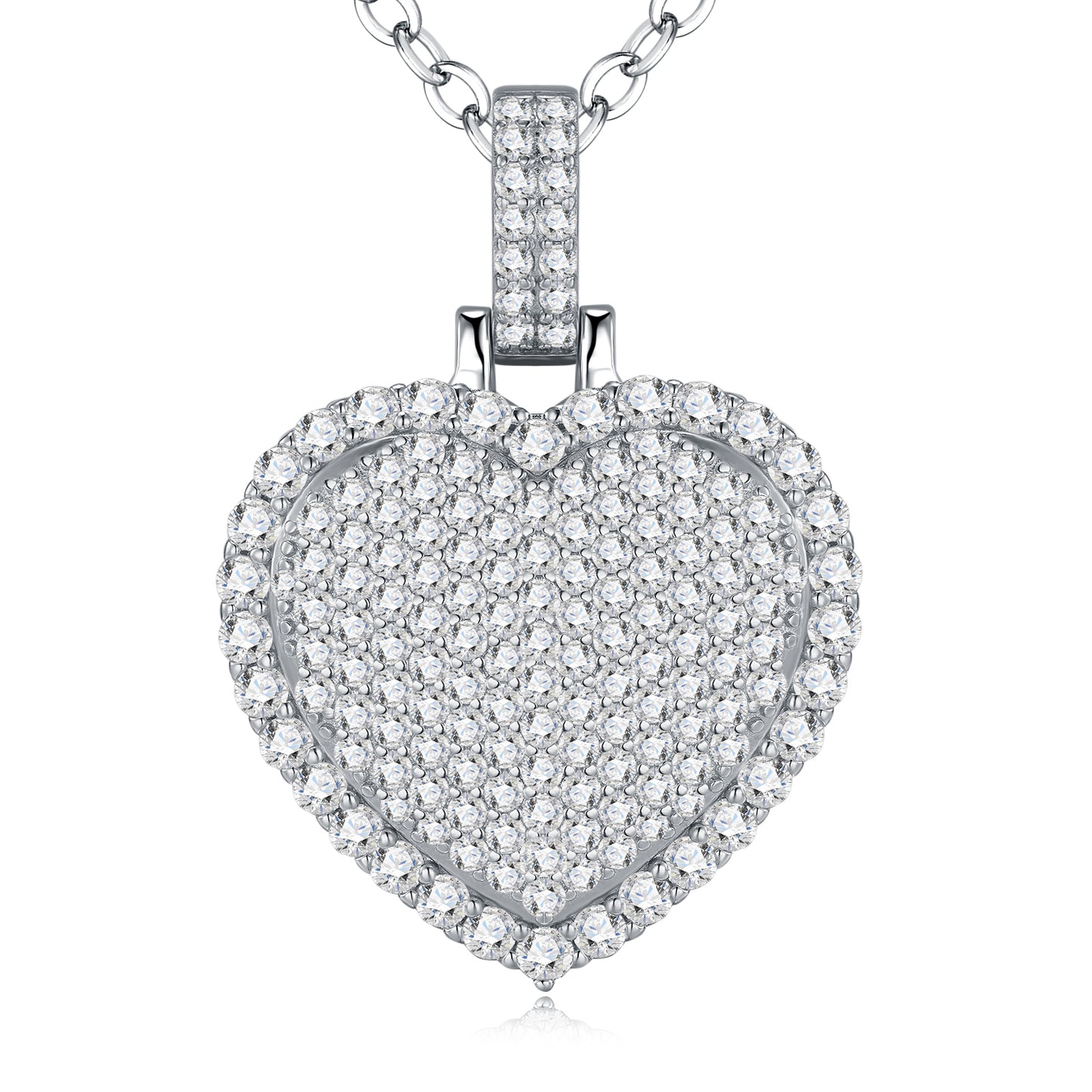 Luxury Silver Necklace Set With Top-quality Moissanite, Made Of S925 Silver Electroplated With Platinum.