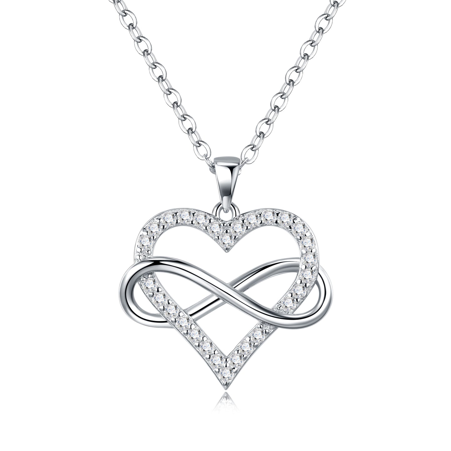 Luxury Silver Necklace Featuring Top-quality Moissanite, Made Of S925 Silver Electroplated With Platinum.