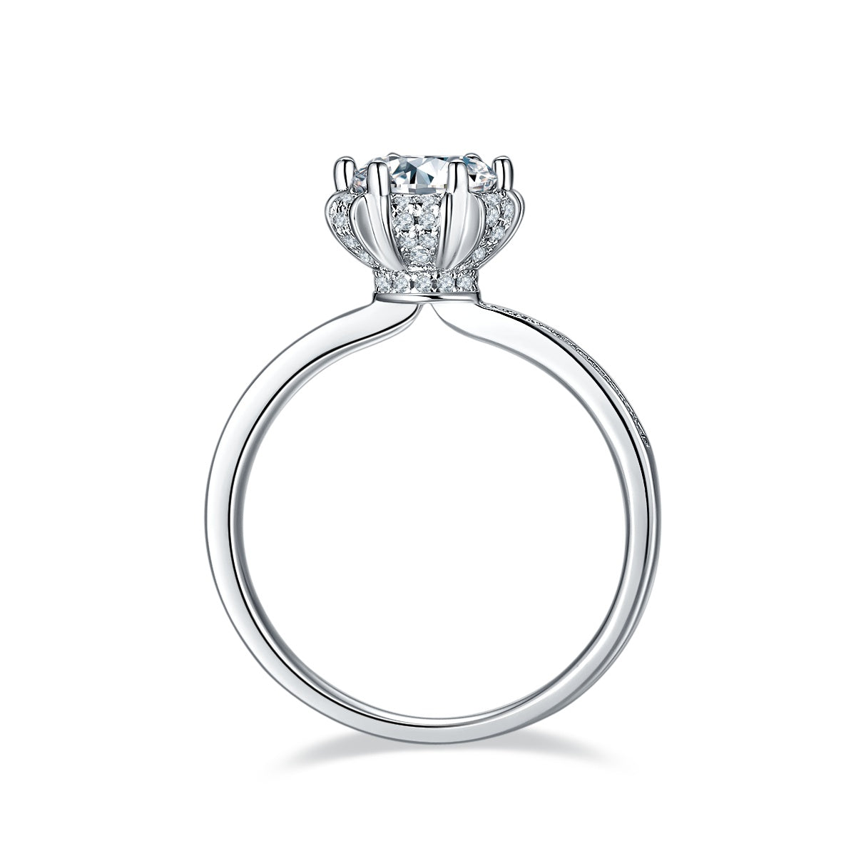 1-carat Luxury  Silver Ring Set With Top-quality Moissanite D Color VVS , S925 Silver Plated Platinum