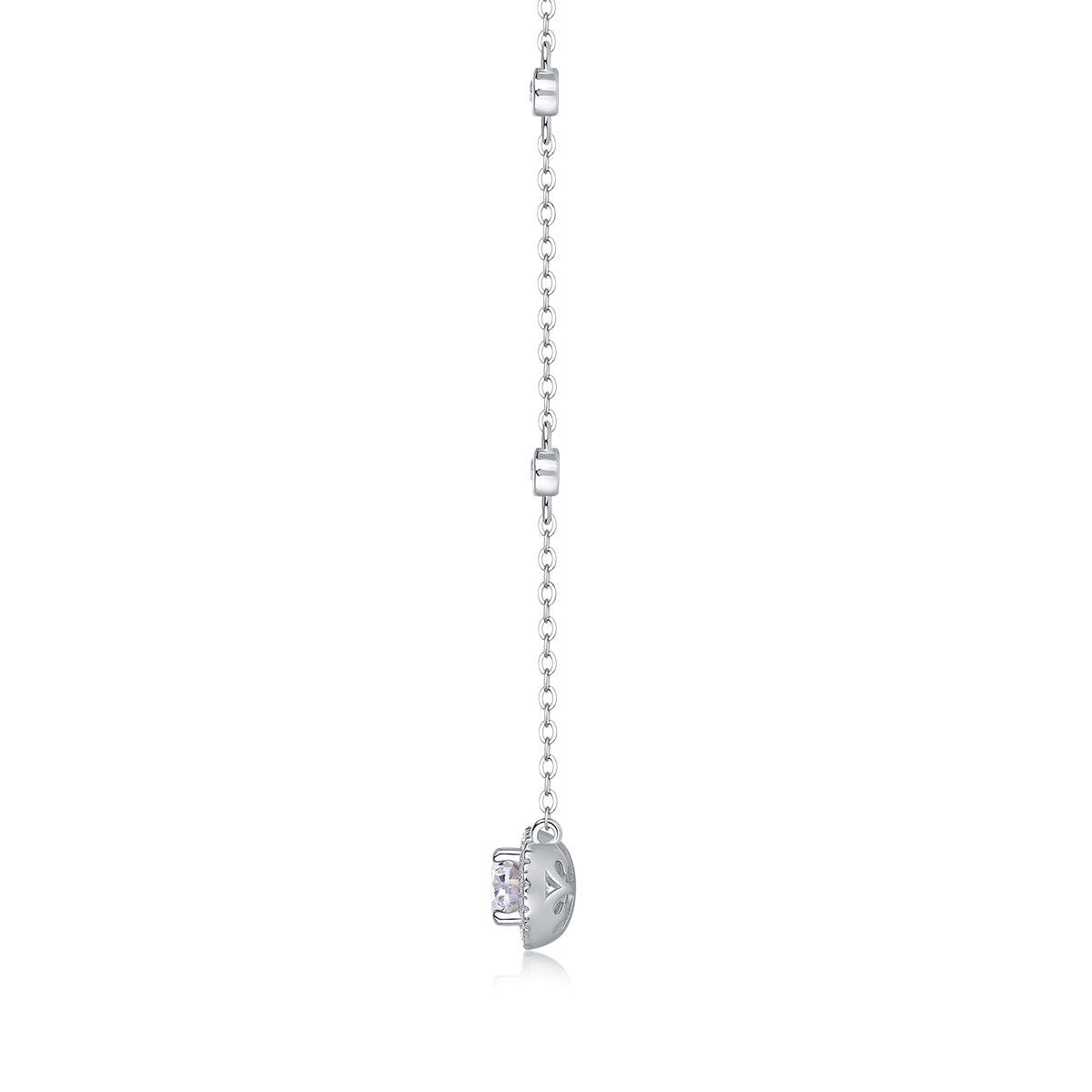 White Summer Night - A Fashionable And Light Luxury Jewelry Pendant Necklace Set With Top-quality Moissanite, S925 Silver Plated Platinum