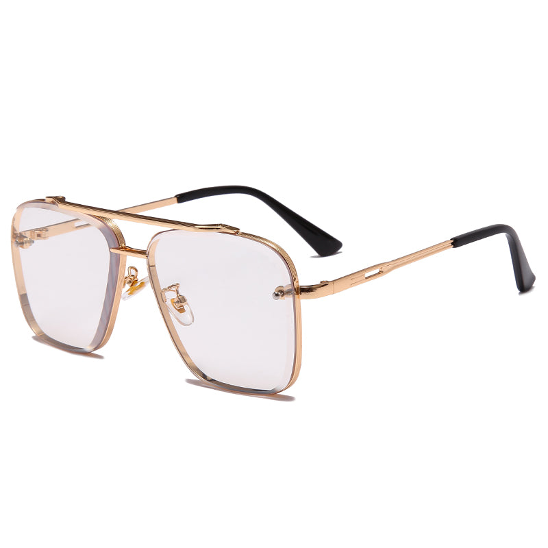 Vintage Metal Square Aviator Sunglasses for Men & Women