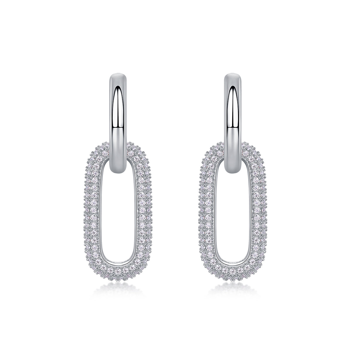 Top-quality Moissanite Luxury Silver Stud Earrings S925 Silver Plated Platinum