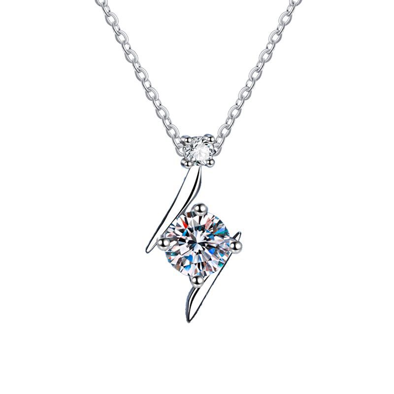 S925 Sterling Silver Necklace Moissanite Clavicle Chain