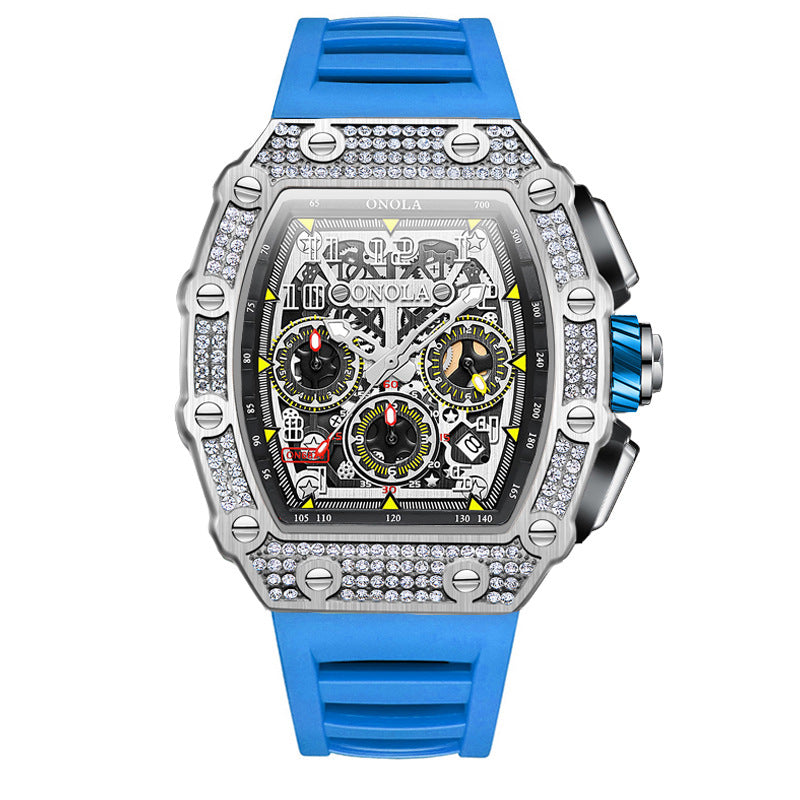Luxury Full Diamond Mechanical Watch – Elegant Multi-Function Timepiece