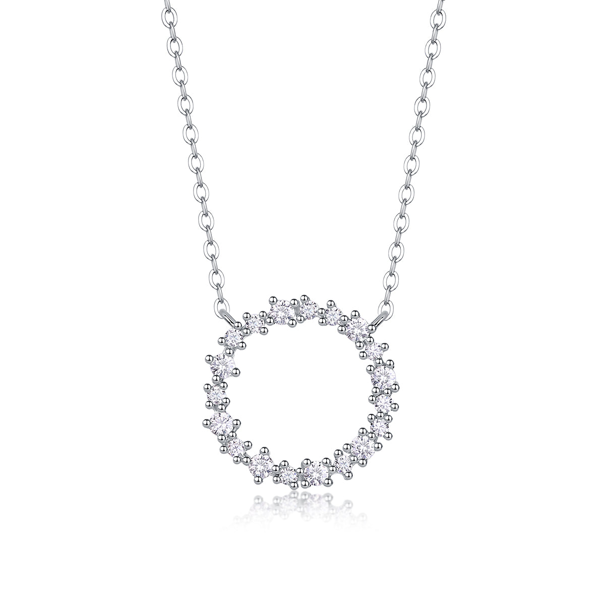 Pendentif de luxe serti de diamants, de moissanite, en argent sterling S925 et plaqué platine.
