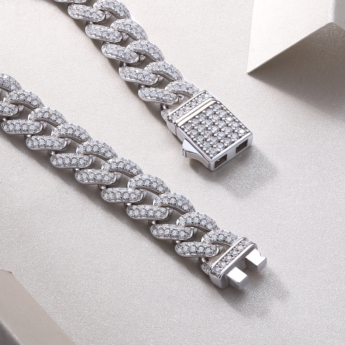Red Glow Orange Light - Luxury Silver Bracelet Set With Top-quality Moissanite, S925 Silver Plated Platinum