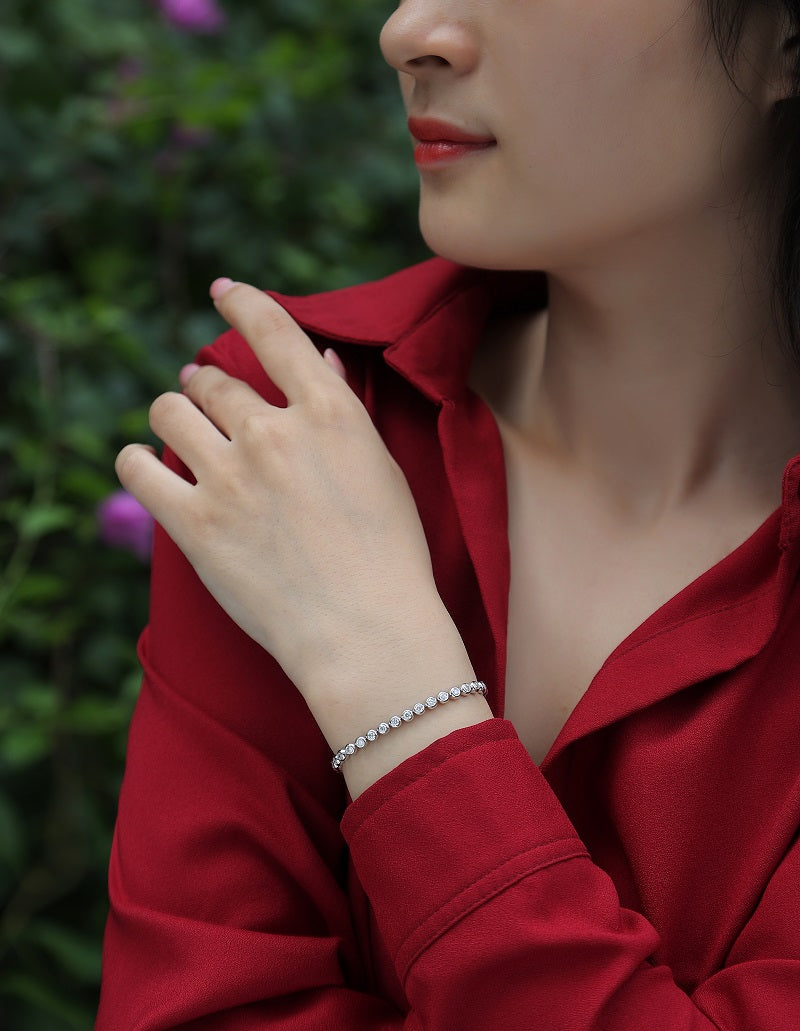 Galaxy Dream -Luxury Silver Bracelet Set With Top-quality Moissanite, S925 Silver-plated Platinum