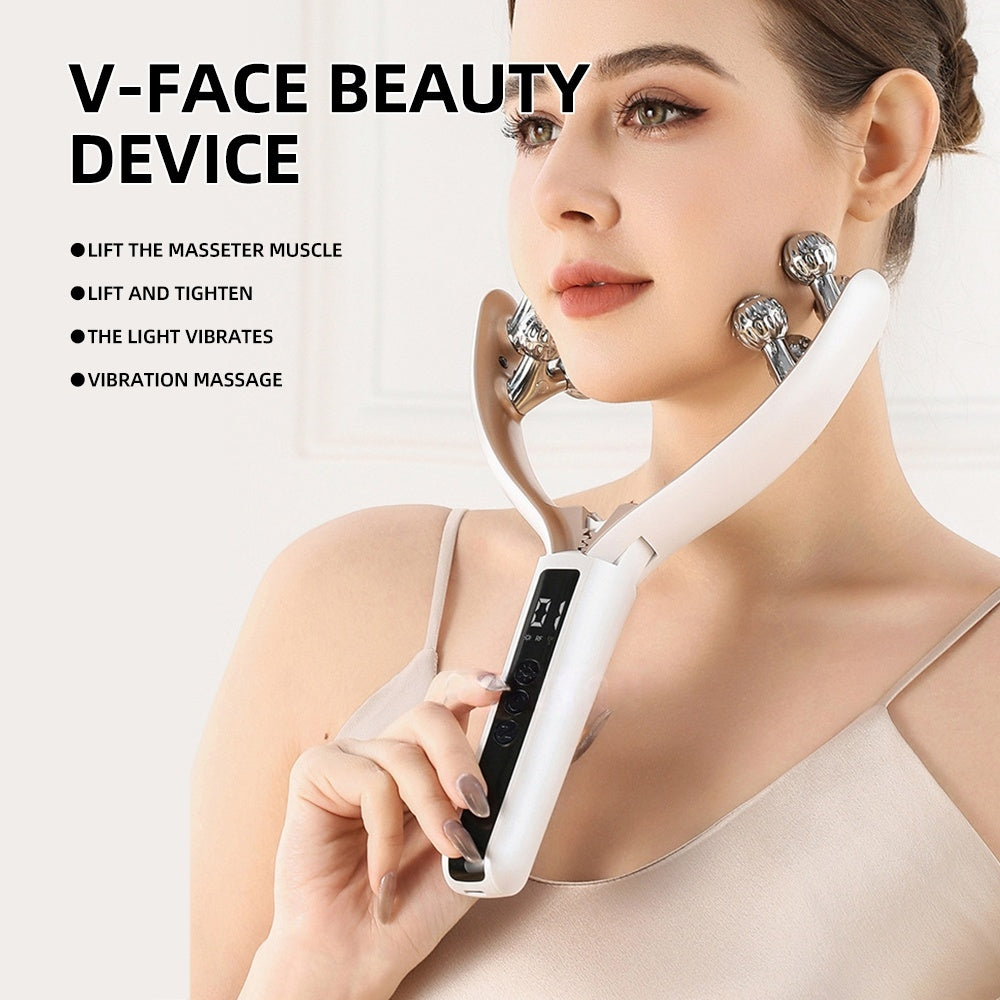 V-Roller EMS Microcurrent Electric Smart Red And Blue Dual-Wave Roller Massager Face Slimming Instrument