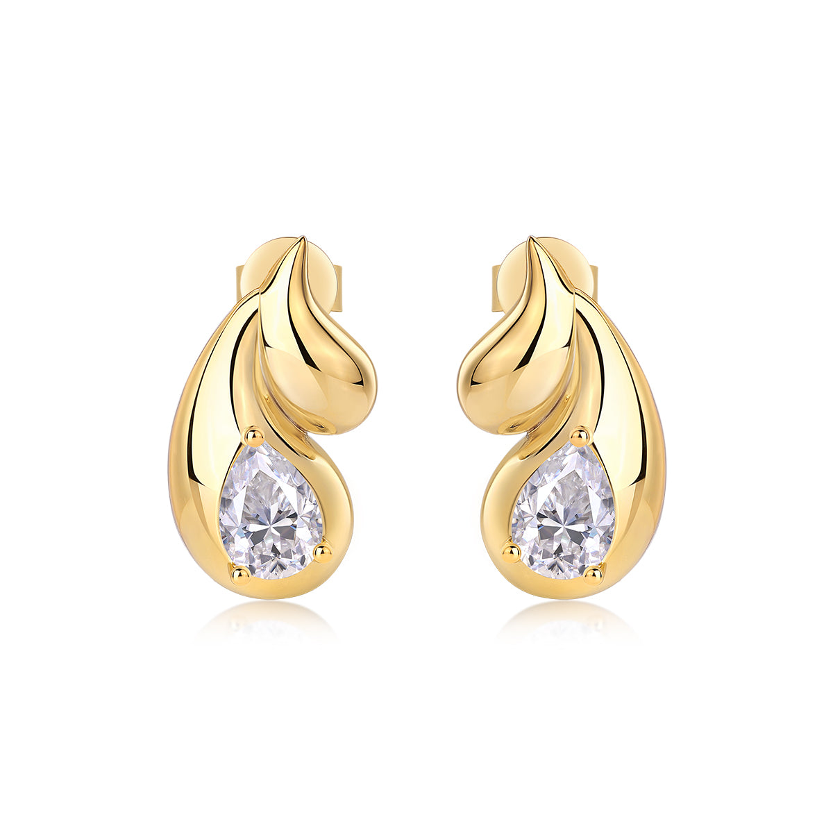 Water Drop - Premium Moissanite Luxury Silver Stud Earrings S925 Silver Electroplated Gold
