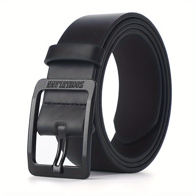 Men’s Leather Belt with Stainless Steel Buckle – Classic Casual & Business Style