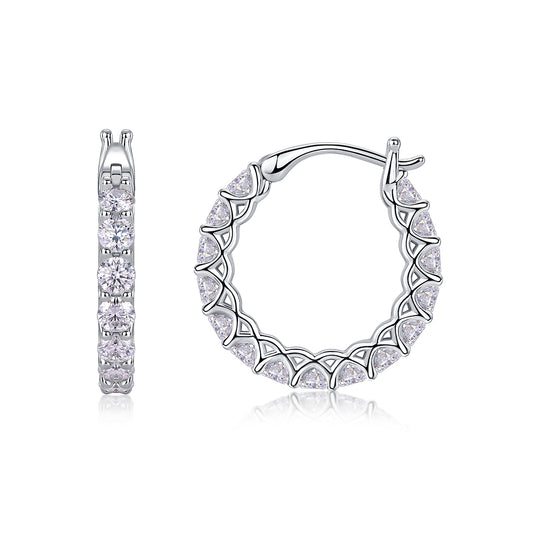 Stars - Top-quality Moissanite Luxury Silver Stud Earrings S925 Silver Plated Platinum