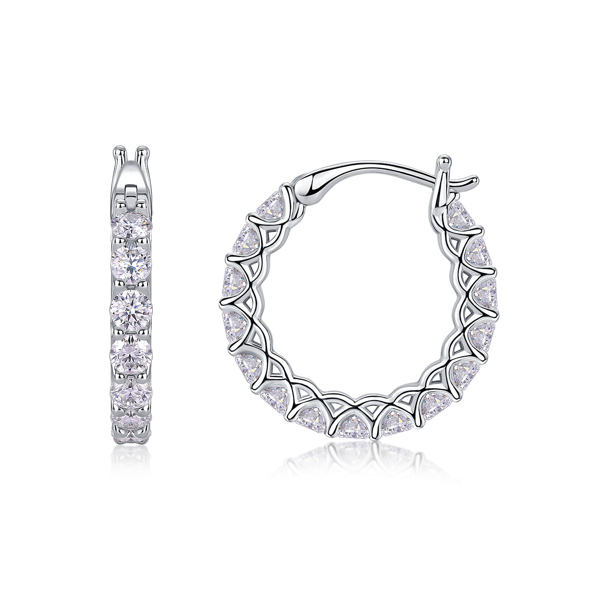 Stars - Top-quality Moissanite Luxury Silver Stud Earrings S925 Silver Plated Platinum