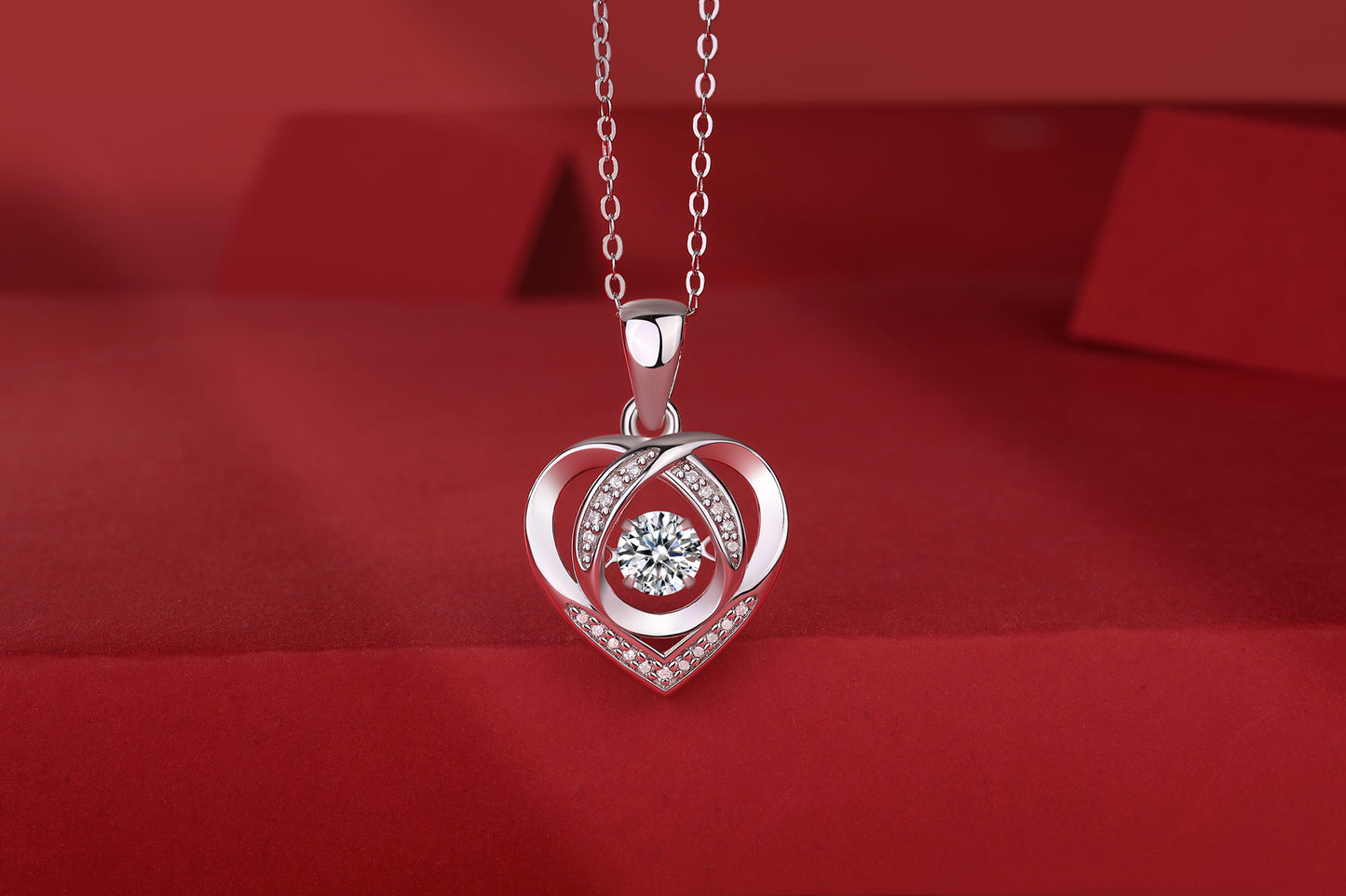 With You In My Heart - S925 Silver Moissanite Necklace, Platinum-Plated Luxury Pendant