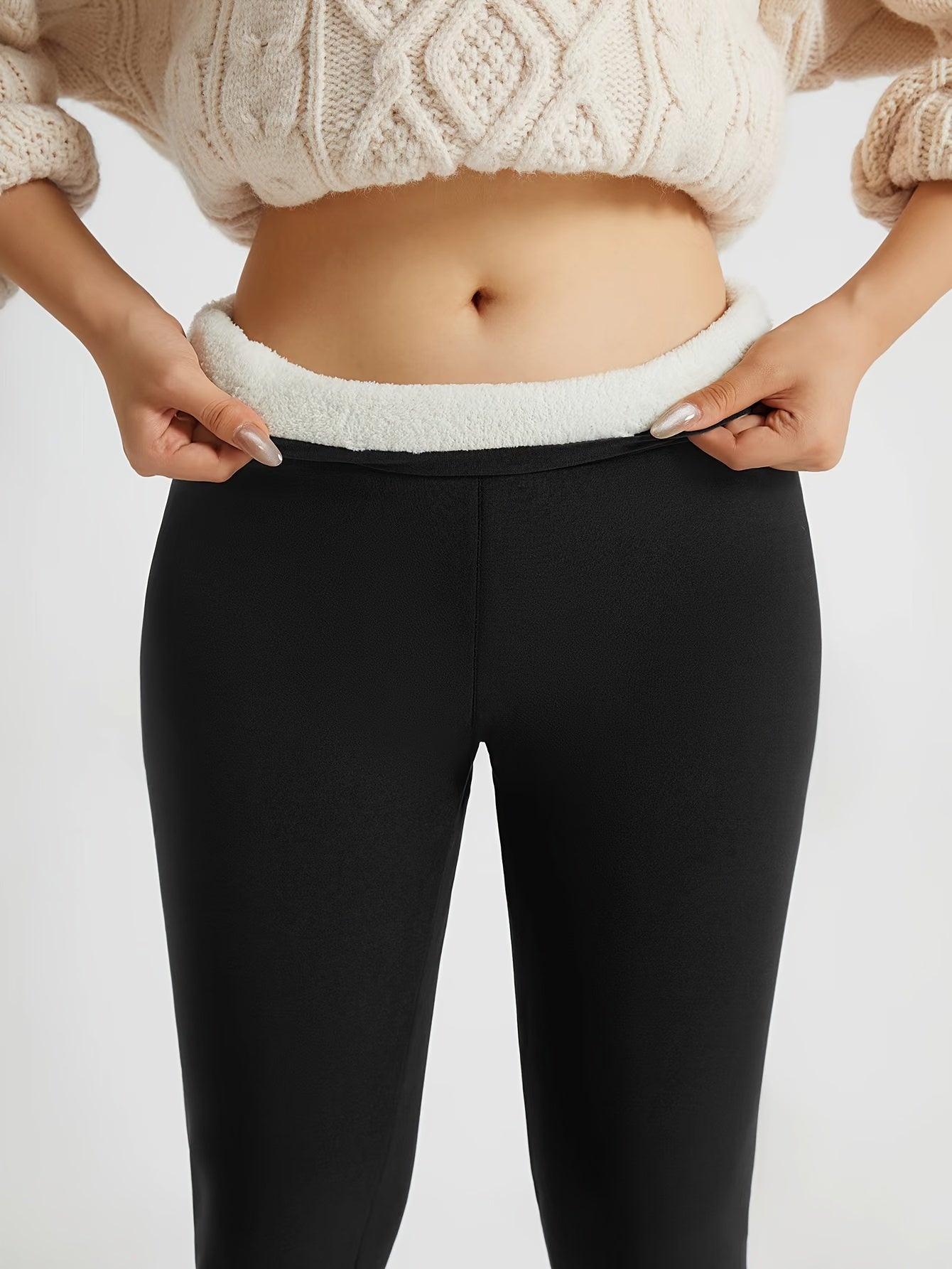 Women's High-Waisted Thermal Leggings: Stretchy, Comfortable, and Warm for Winter Sports, Yoga, and Running