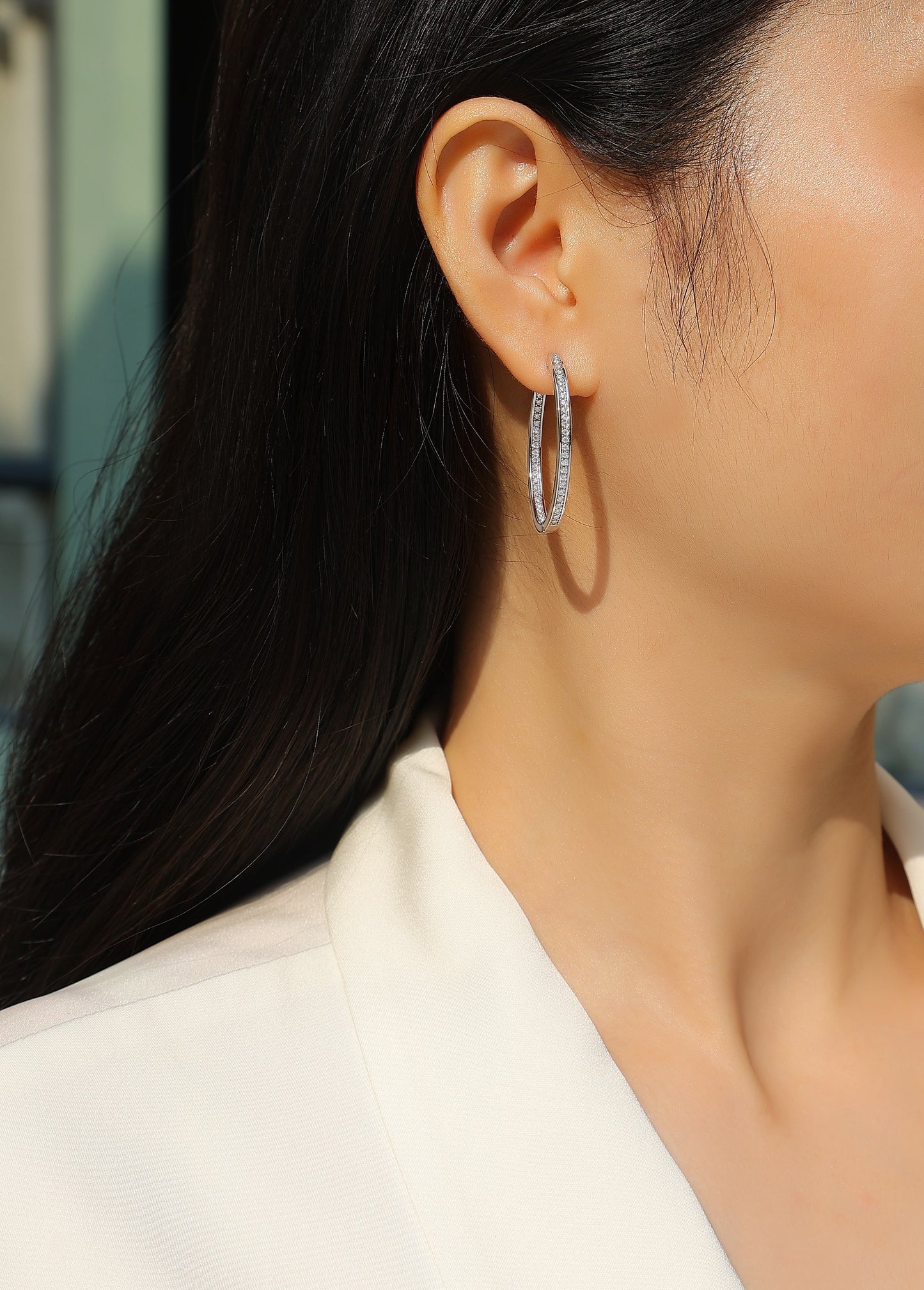 Natural Female Lead - Top-quality Moissanite Luxury Silver Stud Earrings S925 Silver-plated Platinum