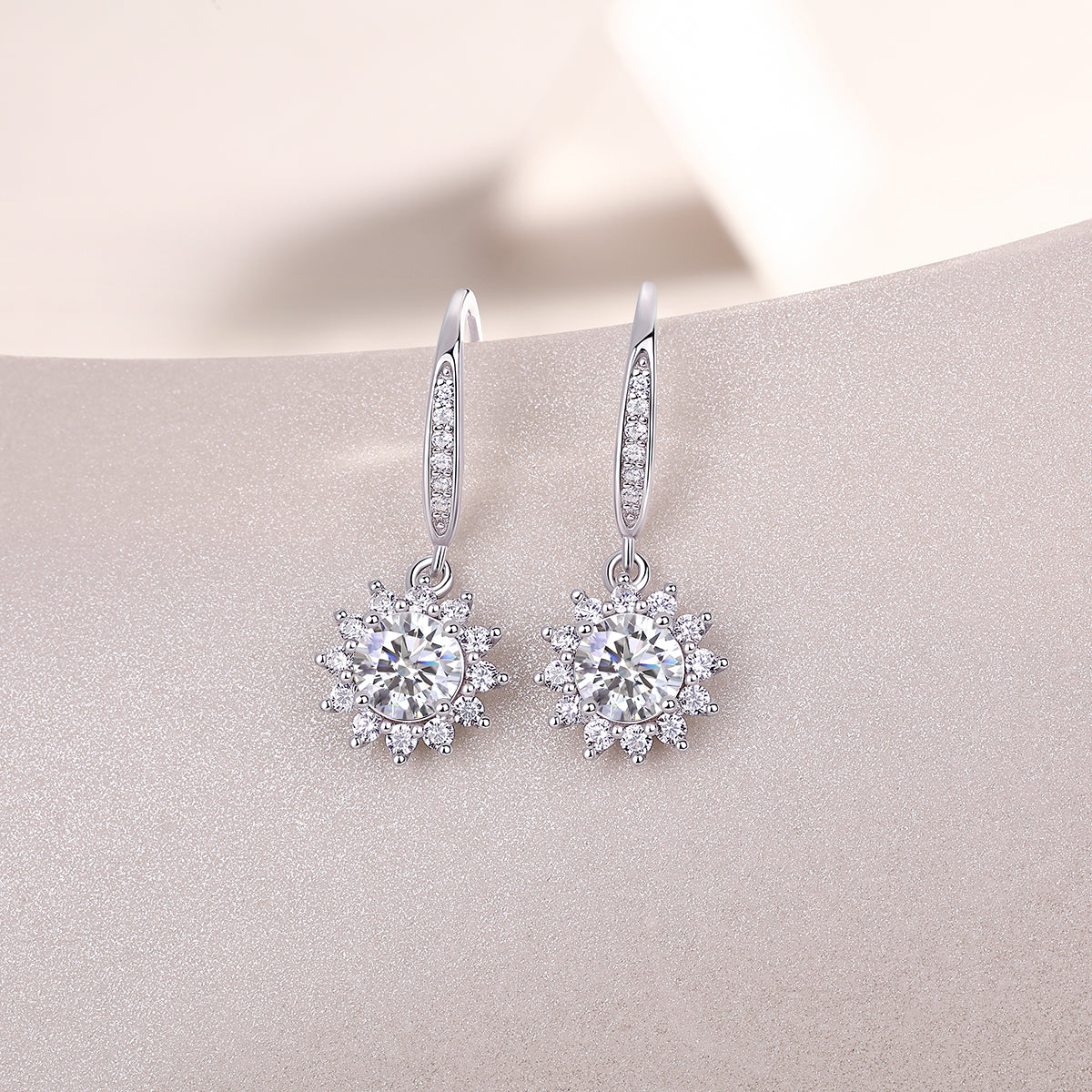 Luxurious Half-Carat Moissanite Drop Earrings – S925 Sterling Silver, Platinum-Plated