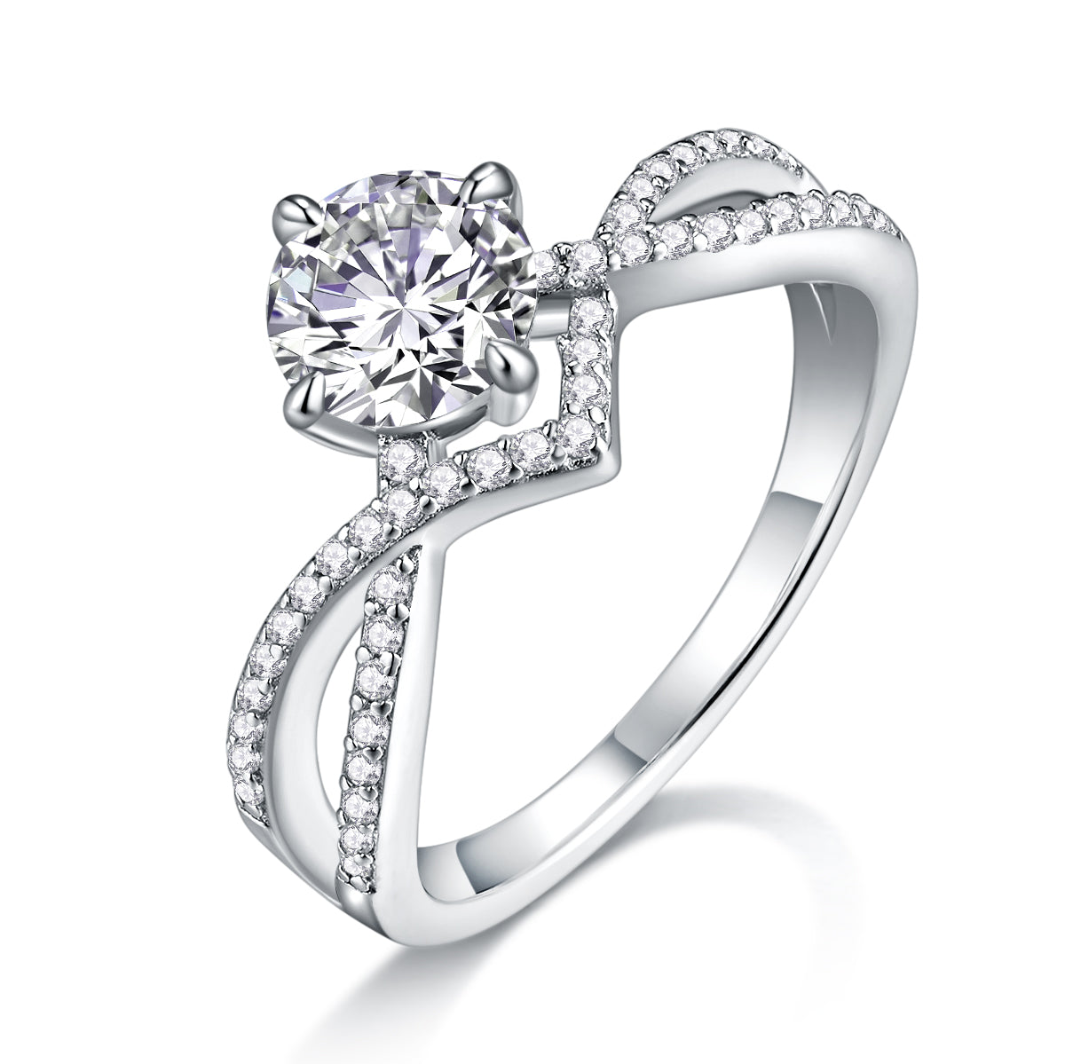 【Sacred Vow】 Luxury 2-Carat Moissanite Ring – S925 Sterling Silver, Platinum-Plated
