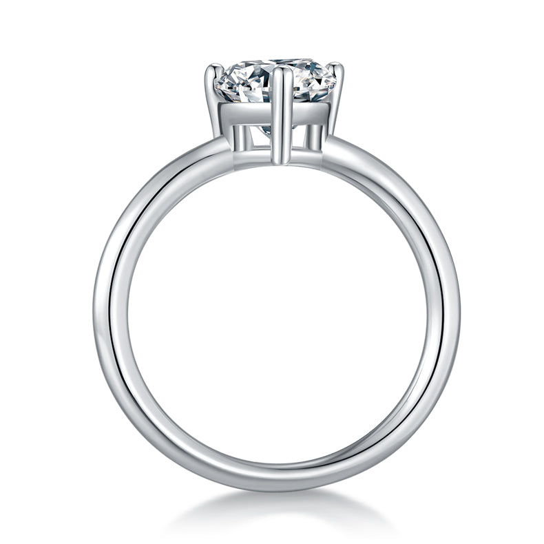 Luxury Silver Ring Pear-shaped Moissanite Set With Top-quality Moissanite D Color VVS , S925 Silver Electroplated With Platinum