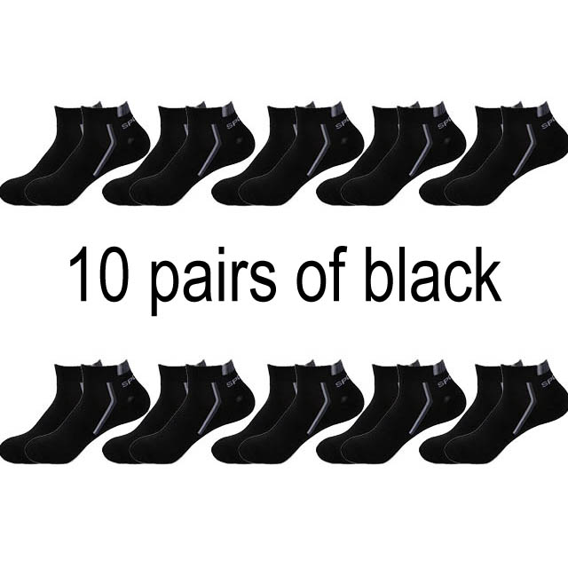 Men's Ankle Socks 5 or 10 Packs – All-Season Breathable Cotton Blend, Sports & Casual Wear