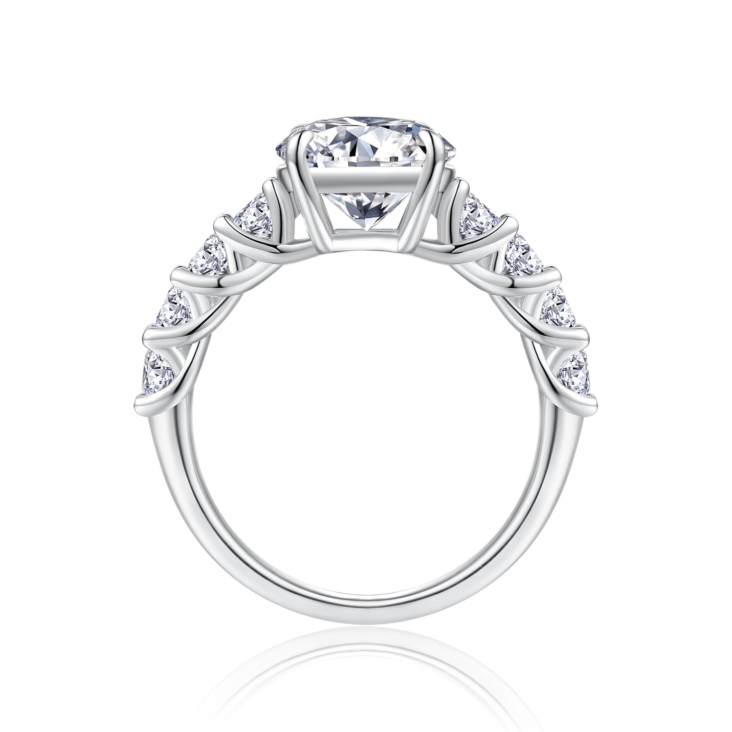 A 3-carat Luxury Silver Ring Set With Top-quality Moissanite D Color VVS, S925 Silver Plated With Platinum