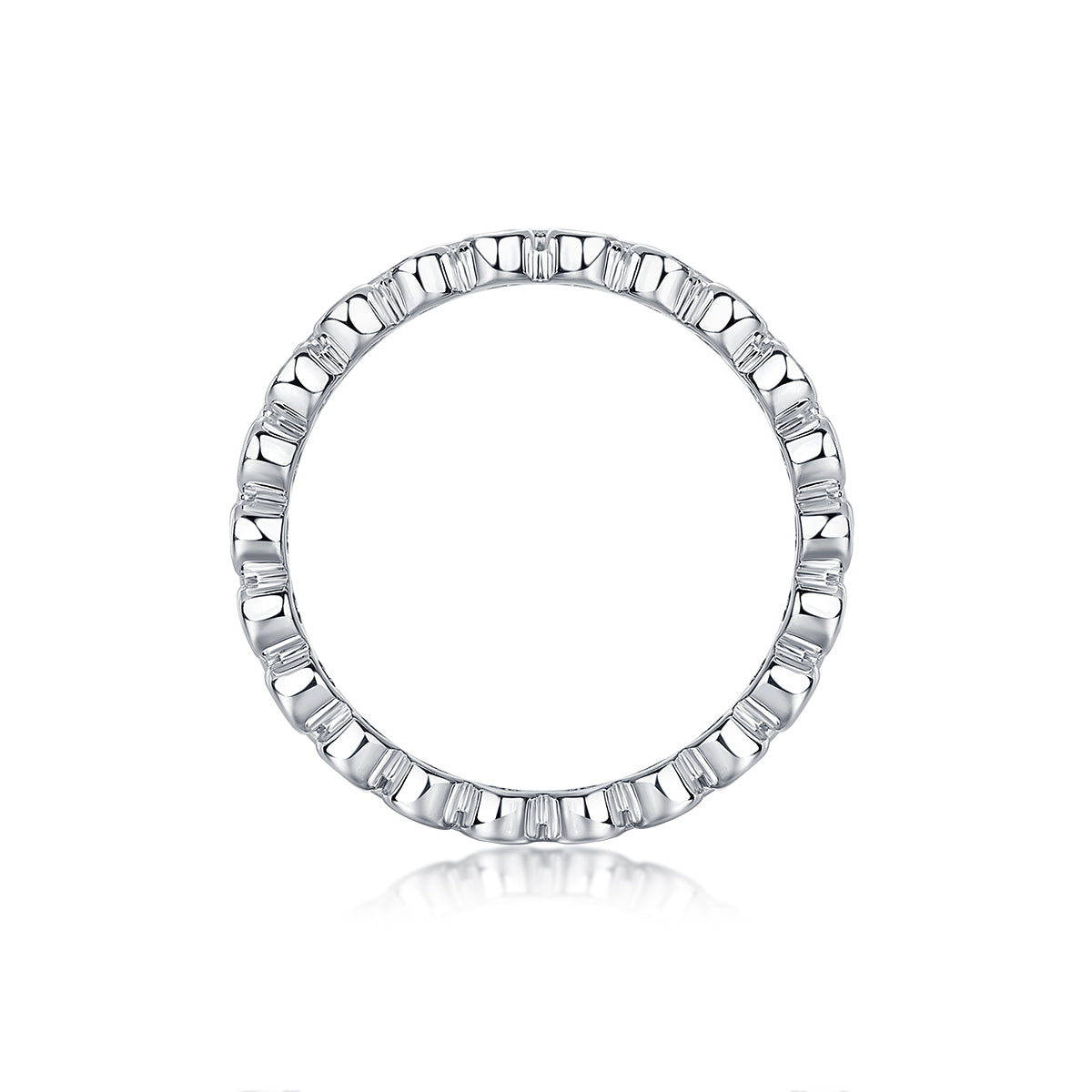 Luxury Silver Ring Set With Top-quality Moissanite, S925 Silver Plated With Platinum
