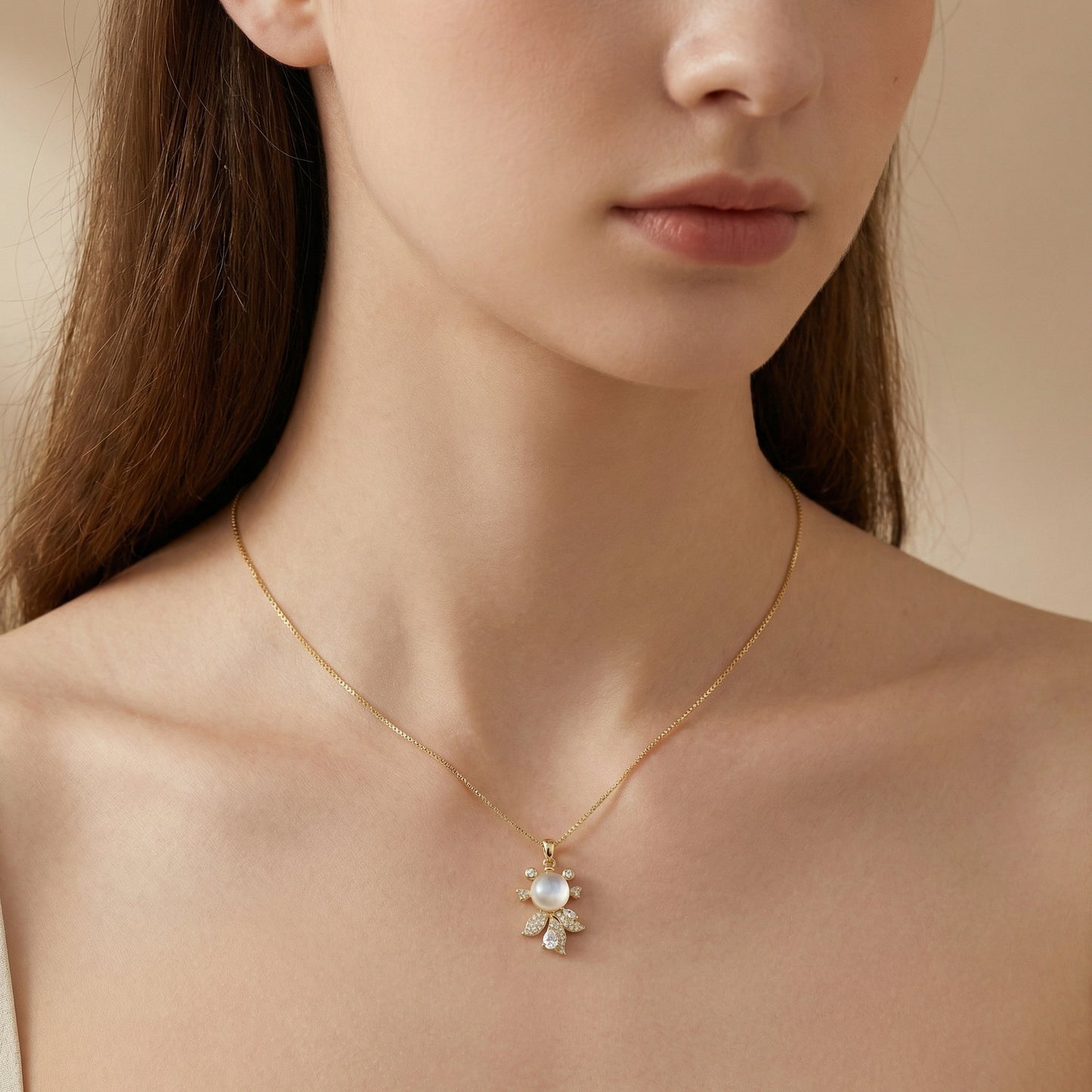 925 Sterling Silver Whimsical Fish Pendant Necklace with Luminous White Gemstone and Shimmering Crystal Accents