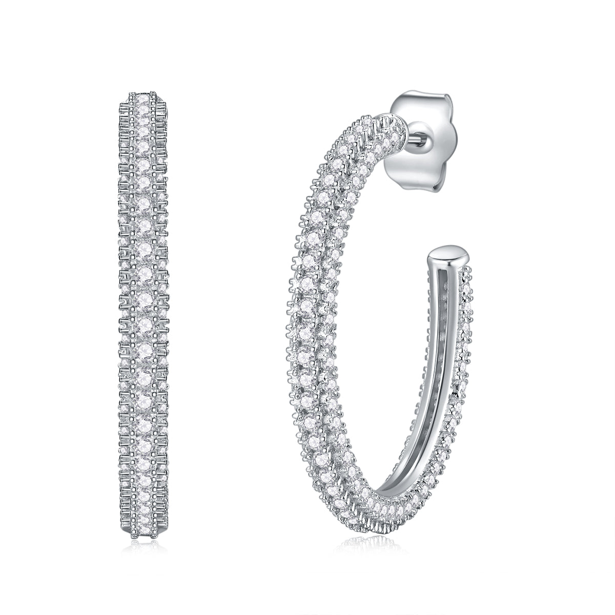 Top-quality Moissanite Luxury Silver Stud Earrings S925 Silver Plated Platinum