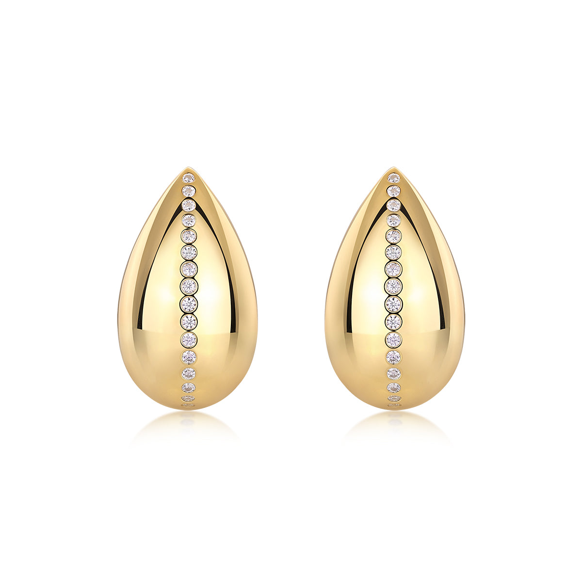 Light And Shadow Water Drop - Premium Moissanite Luxury Silver Stud Earrings S925 Silver Electroplated Gold