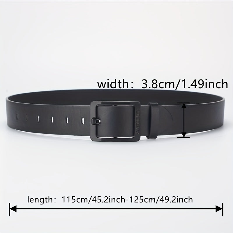 Men’s Leather Belt with Stainless Steel Buckle – Classic Casual & Business Style