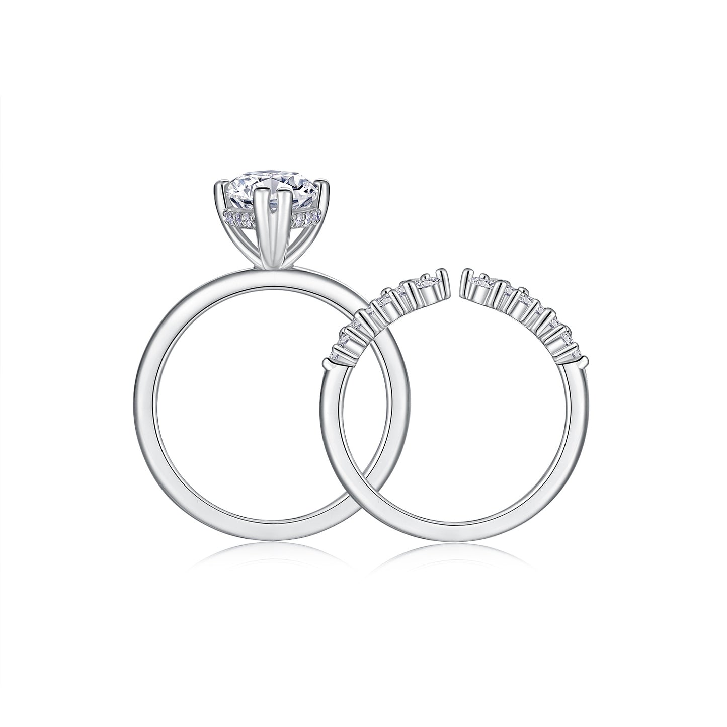 Star Eye Ring - Luxury Silver Ring Set With Top-quality Moissanite D Color VVS, S925 Silver And Platinum-plated