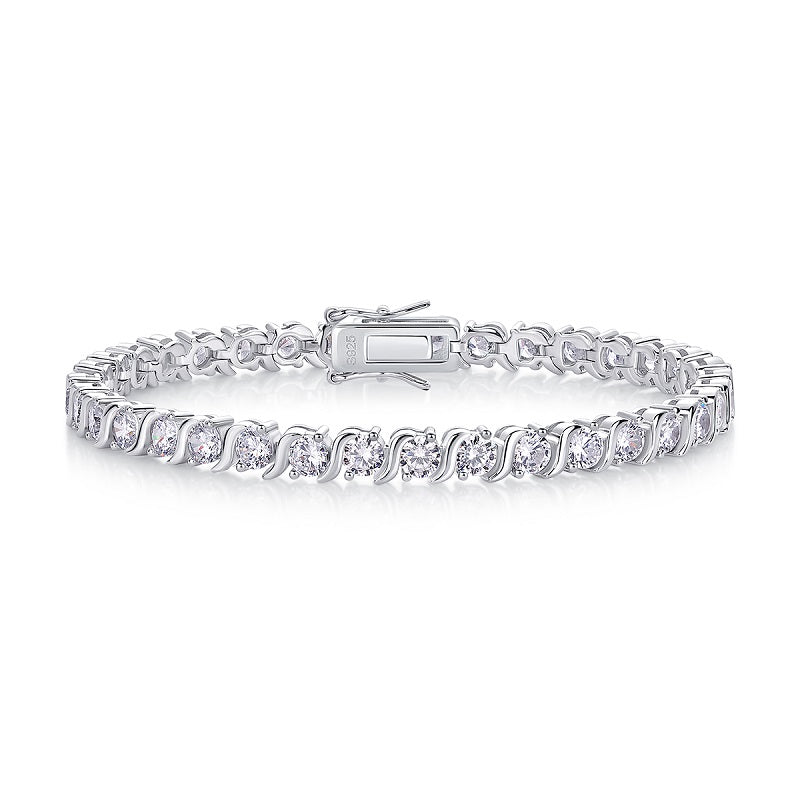 Luxury S925 Silver Platinum-Plated D Color VVS1 Moissanite Tennis Bracelet