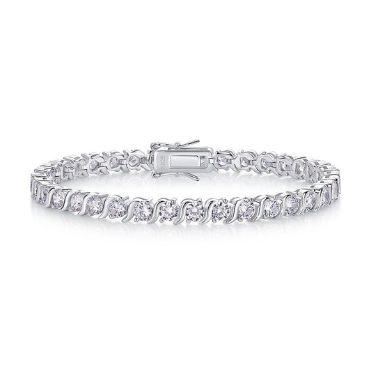 Luxury S925 Silver Platinum-Plated D Color VVS1 Moissanite Tennis Bracelet