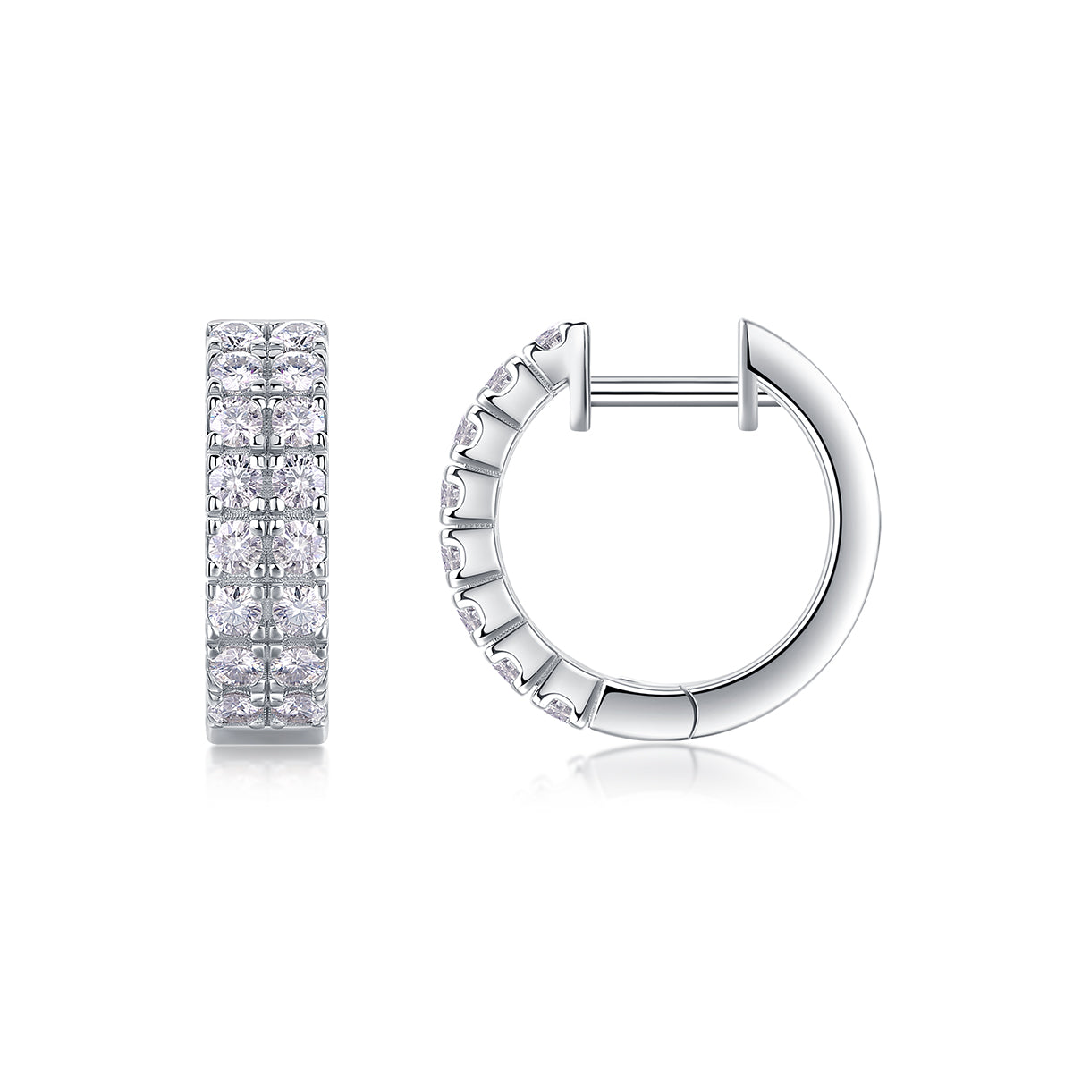 Dynamic - Top-quality Moissanite Luxury Silver Stud Earrings S925, Silver-plated Platinum