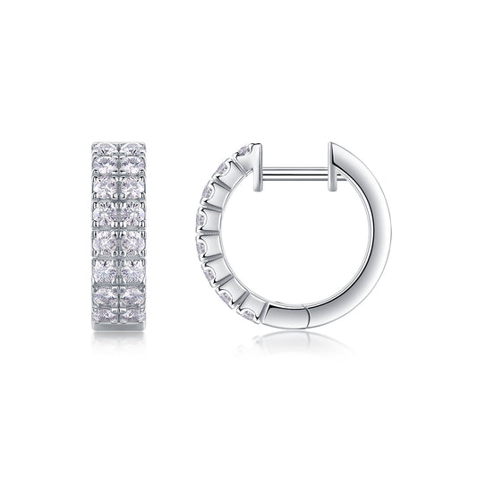 Dynamic - Top-quality Moissanite Luxury Silver Stud Earrings S925, Silver-plated Platinum